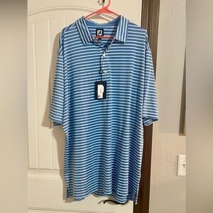 NWT 3X Men’s Foot Joy Blue and White Striped Polo